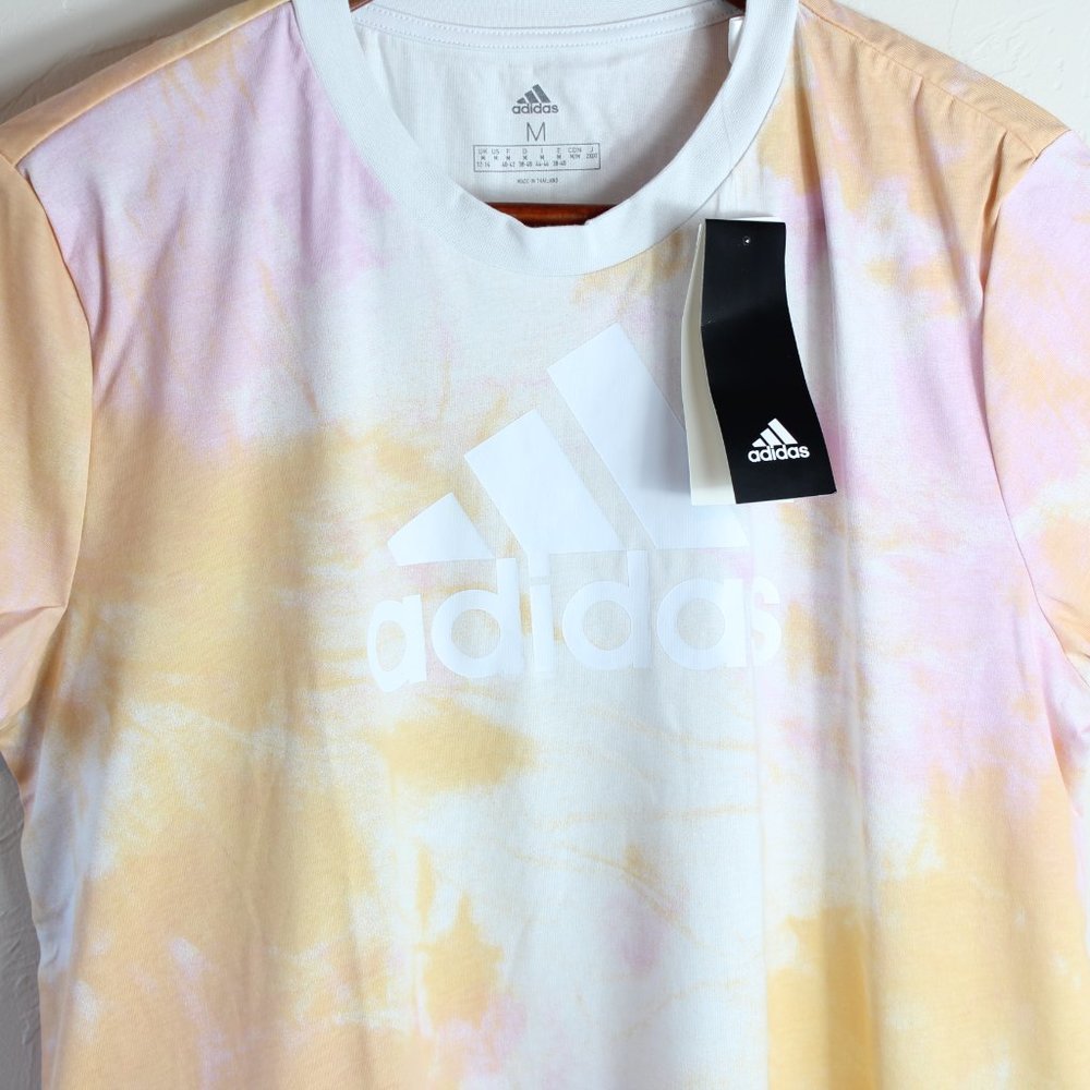 Adidas Tie Dye T Shirt Dress Orange Purple Large NWT - Picture 2 of 5